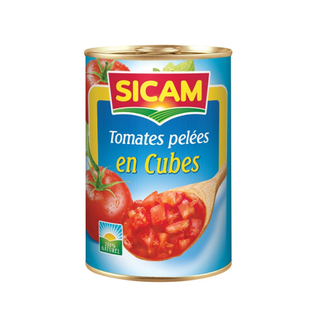 Tomate pelee cube 1/2 400g -sicam