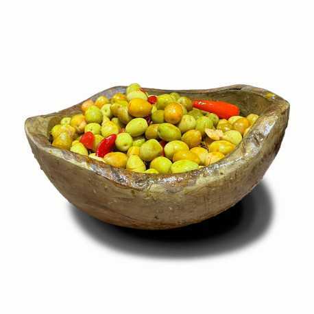 OLIPIM02-OLIVE VERTE CASSEE PIMENTEE CAL 19/21- 10 KG-DCA-DCA DISTRIBUTION