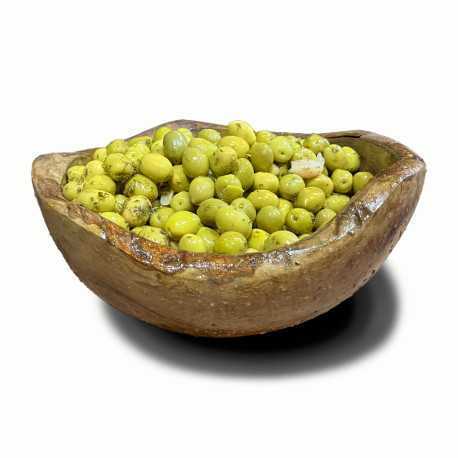 Olive verte cassee a l'ail cal 19/21 - 10kg - dca
